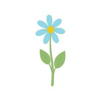 Flower. Cute wild flower in cartoon style. Chamomile flower. Vector illustration isolated on a white background