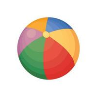 A rubber multicolored ball. A colored children s ball. A beach ball. Vector illustration isolated on a white background