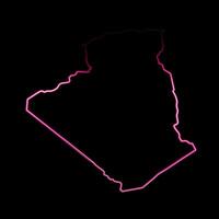 Vector isolated illustration of Algeria map with neon effect.