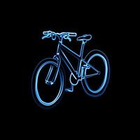 Vector illustration of a bicycle with neon effect.