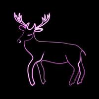 Vector illustration of deer with neon effect.