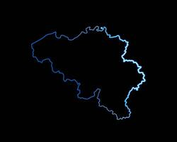 Vector isolated illustration of Belgium map with neon effect.