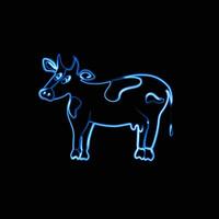 vector ilustración de un vaca con neón efecto.