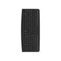 Wireless keyboard isolated on white background high quality image front top view black full rotated multifunctional front view photo