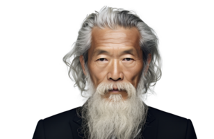 ai généré asiatique personnes âgées homme d'affaire mode portrait png