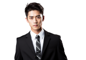 AI generated Young Asian Businessman Portrait on Transparent png