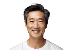 ai généré de bonne humeur asiatique homme mode modèle portrait png