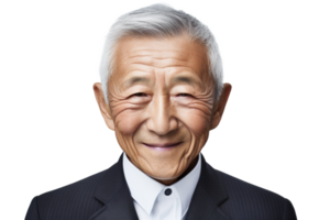 AI generated Cheerful Asian Senior Man Business Portrait png