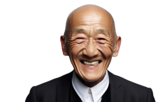 AI generated Cheerful Asian Senior Businessman Portrait png