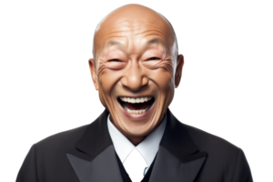 AI generated Joyful Senior Asian Man in Business Style png