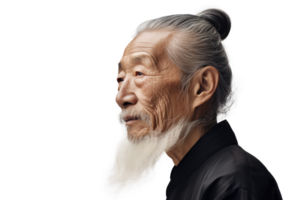 AI generated Distinguished Senior Asian Businessman Portrait png