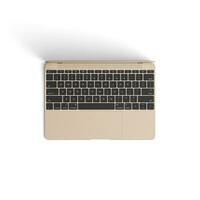 Laptop empty display with blank screen isolated on white background for ads top view open photo