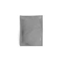 Clear Plastic Sophistication mock up Sachet Blank sachets set. White and black food or cosmetics product photo