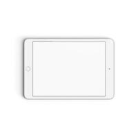 tableta vacío monitor con blanco pantalla aislado en blanco antecedentes para anuncios plata - frente - horizontal foto