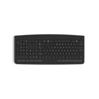 Wireless keyboard isolated on white background high quality image front top view black full rotated multifunctional front rotated photo