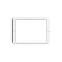 Tablet Gold - Front - Horizontal empty display with blank screen isolated on background for ads photo