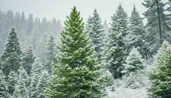 AI generated Snowy Forest Covered in Snow photo