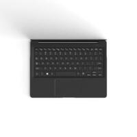 Laptop empty display with blank screen isolated on white background for ads photo
