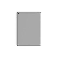 Tablet empty display with blank screen isolated on background for ads silver front Space Gray - Back - Vertical photo