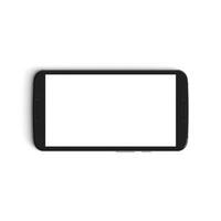 Mobile empty back side display with blank screen isolated on background for ads black Horizontal photo