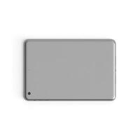 tableta vacío monitor con blanco pantalla aislado en blanco antecedentes para anuncios plata - frente - vértico espacio gris - espalda - horizontal foto