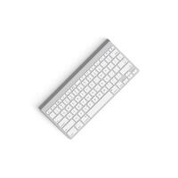 Wireless keyboard isolated on white background high quality image front top view black full rotated multifunctional front rotated white photo