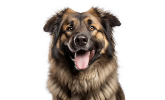 AI generated caucasian shepherd, png file of isolated cutout object with shadow on transparent background.