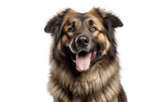 AI generated caucasian shepherd, png file of isolated cutout object with shadow on transparent background.