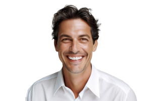 AI generated Cheerful Businessman Portrait, White Shirt Fashion png