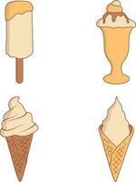 Collection of Ice Cream Yummy Illustration. Sweet Dessert. Isolated Vector