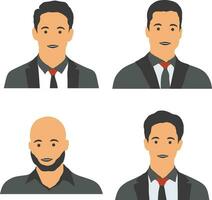 Collection of Business Man Avatar. User Profile. Vector