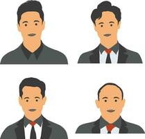 Collection of Business Man Avatar. User Profile. Vector