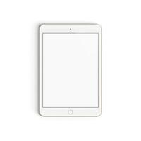 tableta vacío monitor con blanco pantalla aislado en blanco antecedentes para anuncios oro - frente - vertical foto