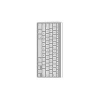 Wireless keyboard isolated on white background high quality image front top view rotated photo