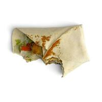 Wrap food Horizontally placed a testy food photo on white background