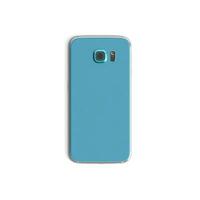 Mobile phone empty display with blank screen isolated on white background for ads Back - Vertical - Blue photo