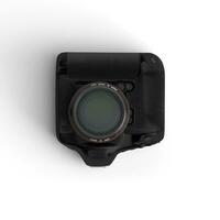 DSLR Camera black body full placed and top view image on white background photo