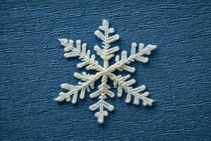 AI generated Snowflake on Blue Background photo