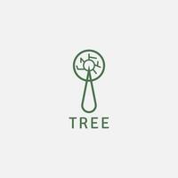 Tree logo composed of several lines. vector