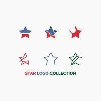 estrella logo colección conjunto con seis formas vector