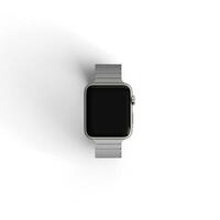 Smart Watch silver display with blank screen isolated on background photo