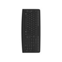 Wireless keyboard isolated on white background high quality image front top view black roated photo