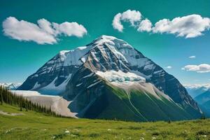 AI generated Pristine Wilderness at Mount Robson photo