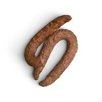 Sausage single item plain fast food item isolated on white background photo