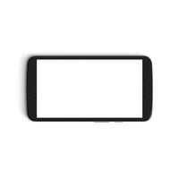 Mobile empty back side display with blank screen isolated on background for ads black Horizontal placement photo