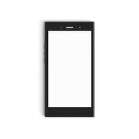 Black mobile phone empty display for ads program photo