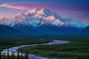 AI generated Twilight Majesty at Denali National Park photo