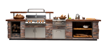 AI generated Outdoor Kitchen Setup on Transparent Background png
