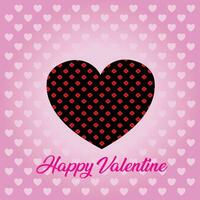 Free vector valentine black heart design in pink background.