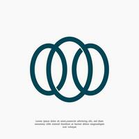 abstract three ellipse logo design template vector